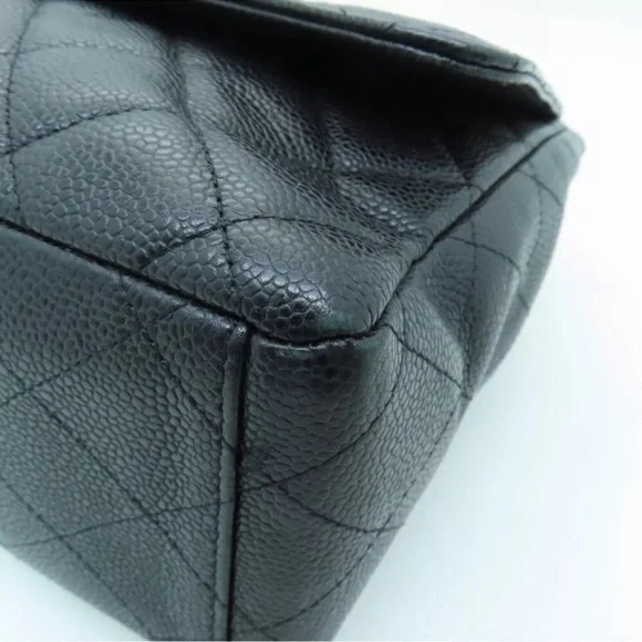💎✨ BEAUTIFUL ✨💎 XL CHANEL CAVIAR SINGLE FLAP GOLD HARDWARE JUMBO - Picture 14 of 16